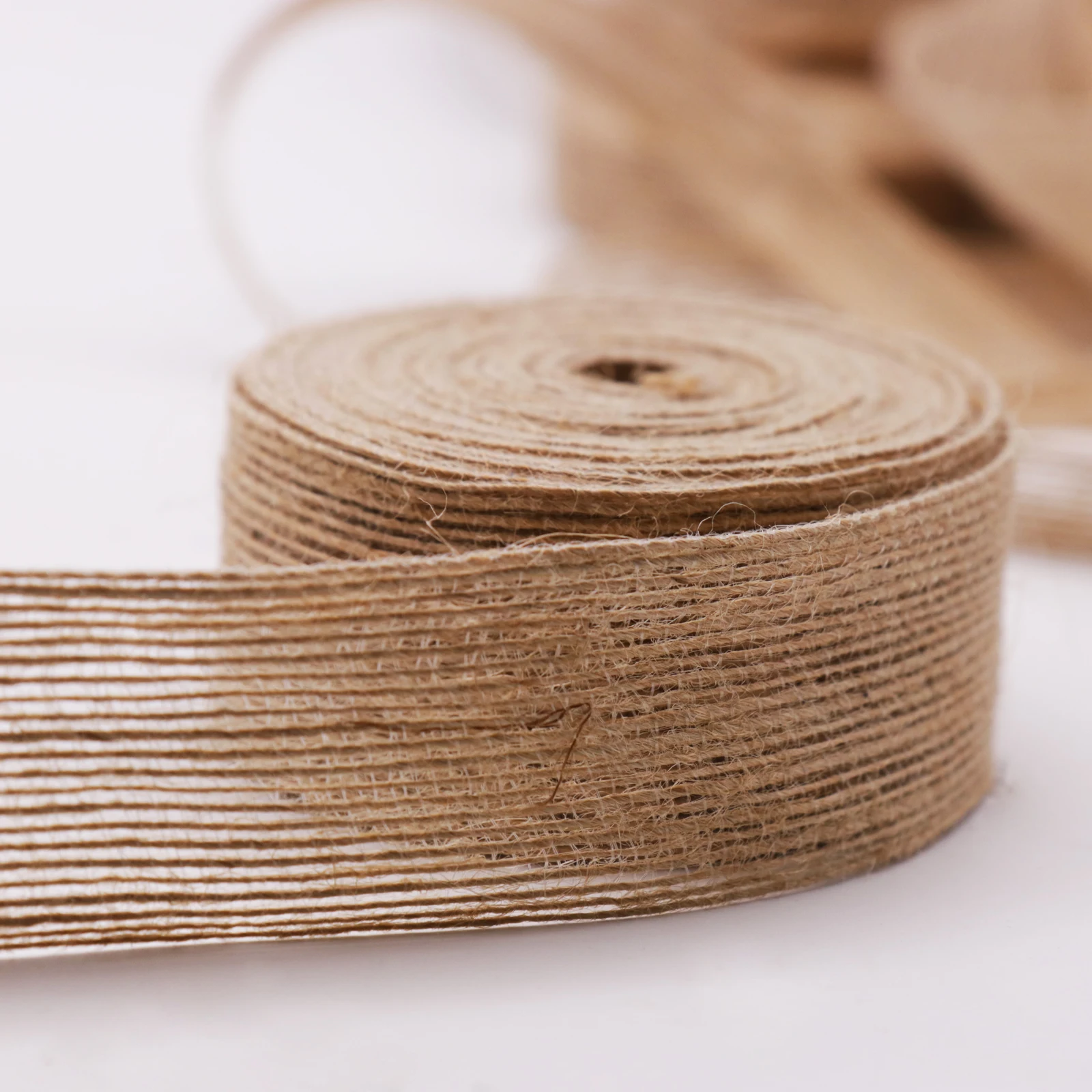 Laliva 2meters Natural Linen Ribbon Wedding Party Decoration Webbing DIY Bag Shoes Material Crafts Gift Packing Belt Color: 03 